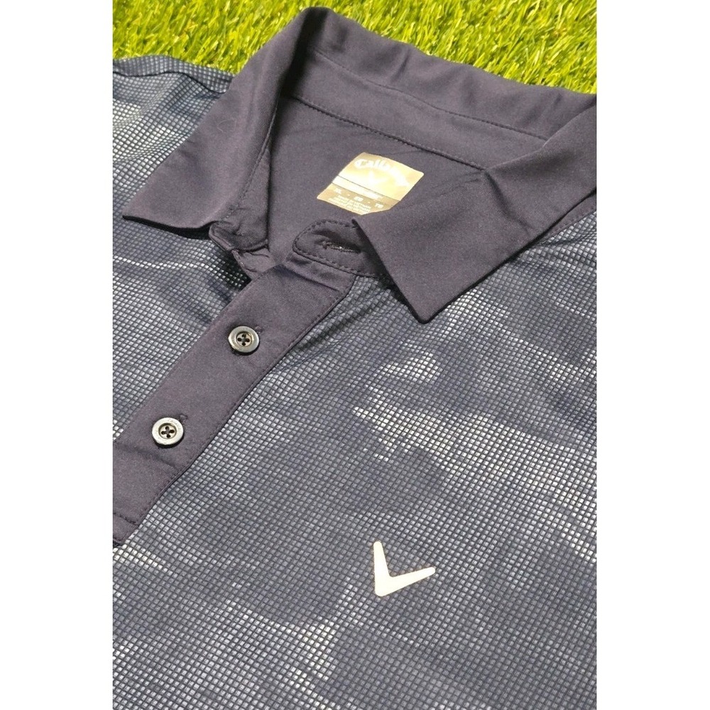 Callaway Opti-Dri Golf Polo Shirt Mens XL Blue Tonal Digital Camo Performance XL